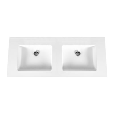 Wastafel Boss & Wessing Zonder Kraangaten 45.5x120 cm Solid Surface Wit Boss & Wessing