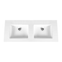 Wastafel Boss & Wessing Zonder Kraangaten 45.5x120 cm Solid Surface Wit Boss & Wessing - thumbnail