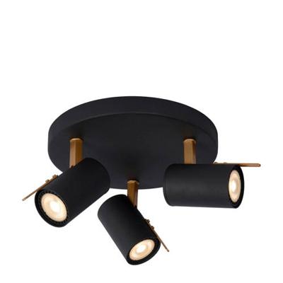 Lucide GRONY - Plafondspot - LED Dim to warm - GU10 - 3x5W 2200K/3000K - Zwart Lucide GRONY - Plafondspot - LED Dim to warm - GU10 - 3x5W 2200K/3000K - Zwart