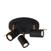Lucide GRONY - Plafondspot - LED Dim to warm - GU10 - 3x5W 2200K/3000K - Zwart - thumbnail