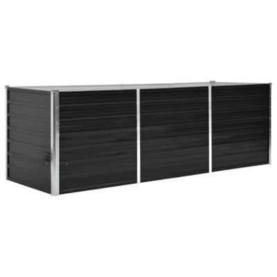 VidaXL Plantenbak verhoogd 240x80x77 cm gegalvaniseerd staal antraciet VidaXL Plantenbak verhoogd 240x80x77 cm gegalvaniseerd staal antraciet