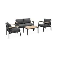 sweeek - Loungeset, 4-zits, 1 bank, 2 fauteuils, 1 salontafel - thumbnail