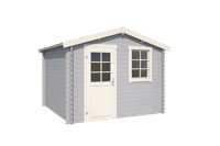 Outdoor Life Nina Blokhut 295x250 cm 28 mm vuren Platinum Grey-Wit gecoat- Zadeldak- - Outdoor Life - thumbnail