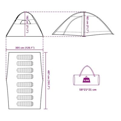 Tent 8-persoons waterdicht groen Tent 8-persoons waterdicht groen