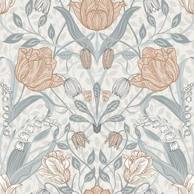 Dutch Wallcoverings Apelviken - Filippa White/Gr/Pink - Wit/Grijs/Roze