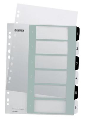 Leitz WOW printbare index, 6 tabs, zwart-wit Leitz WOW printbare index, 6 tabs, zwart-wit