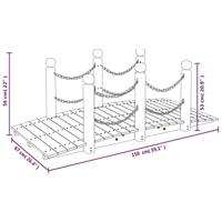 Tuinbrug met kettingrails 150x67x56 cm massief vurenhout - thumbnail