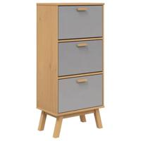 Schoenenkast OLDEN 55x35x120 cm grenenhout grijs en bruin - thumbnail