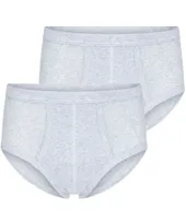 2-pak heren slips met gulp - M500 grijsmellee - Heren onderbroek met sluiting - Klassiek ondergoed heren - thumbnail
