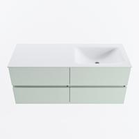 MONDIAZ VICA 120cm badmeubel onderkast Greey 4 lades. Wastafel CLOUD rechts 1 kraangat, kleur Talc. - thumbnail