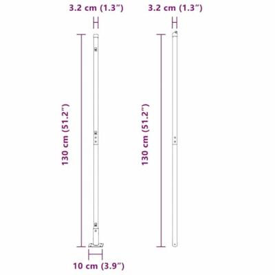 VidaXL Afrasteringspaal 7 pcs zilver staal