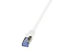 LogiLink CQ4091S RJ45 Netwerkkabel, patchkabel CAT 6A S/FTP 10.00 m Wit Vergulde steekcontacten, Vlambestendig, Snagless 1 stuk(s) - thumbnail