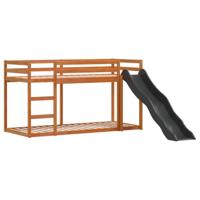 Stapelbed met glijbaan en ladder grenenhout wasbruin 75x190 cm - thumbnail
