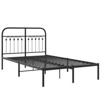 Bedframe met hoofdbord metaal zwart 120x200 cm - thumbnail