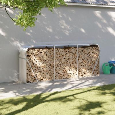 VidaXL Haardhoutopslag 234x45x100 cm gegalvaniseerd staal zilverkleur VidaXL Haardhoutopslag 234x45x100 cm gegalvaniseerd staal zilverkleur