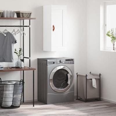 Wandkast 34,5x34x90 cm bewerkt hout wit Wandkast 34,5x34x90 cm bewerkt hout wit