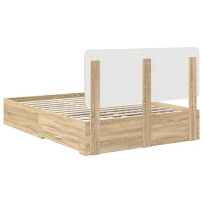 Bedframe met hoofdeinde Sonoma Eiken 150 x 200 cm Bewerkt hout