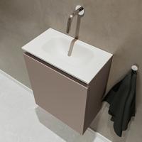 MONDIAZ TURE 40cm toiletmeubel smoke. EDEN wastafel talc midden geen kraangat - thumbnail