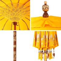 Balinese Parasol Geel (210-220) x 260 cm Katoen en massief hout - thumbnail