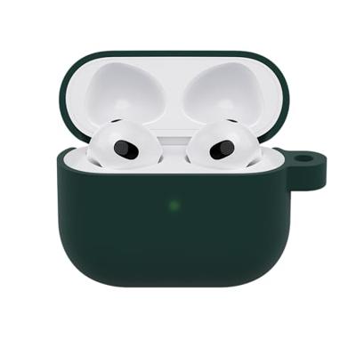 OtterBox Soft Touch-koptelefoonhoes voor AirPods 3e Gen 2021, schokbestendig, valbestendig, ultradun, kras- en krasbeschermhoes voor Apple AirPods, inclusief karabijnhaak, Donkergroen