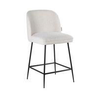 Richmond Barstoel 'Pullitzer' Bouclé, kleur Wit (zithoogte 69cm) - thumbnail