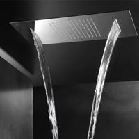 Hoofddouche Hotbath Mate Inbouw 70x38 cm Met Cascade Dualflow Geborsteld Nikkel - thumbnail