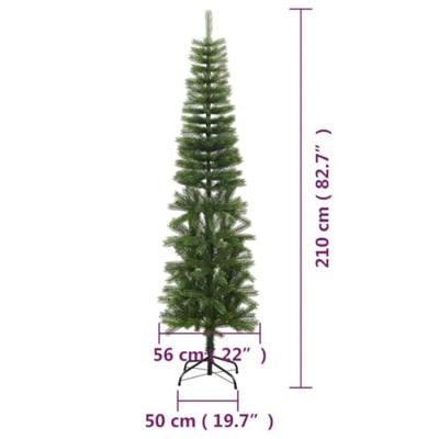 Kunstkerstboom met standaard smal 210 cm PE