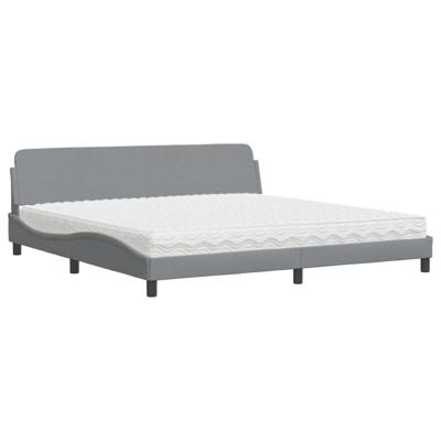 Bed met matras "Dover" stof lichtgrijs 200x200 cm