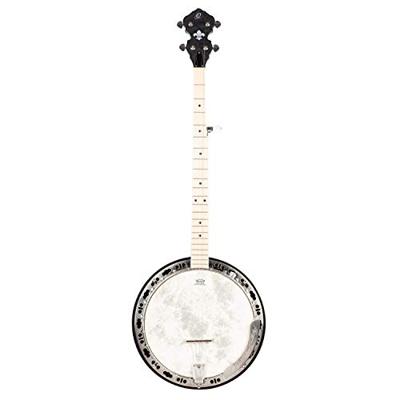 Ortega Falcon Series 5-string Lefthanded Banjo Transparent Charcoal linkshandige elektrisch-akoestische banjo met gigbag