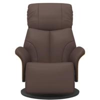 Fauteuil verstelbaar met voetensteun kunstleer bruin - thumbnail