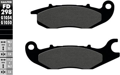 GALFER remblokken "fd298" brake pad fd298 g1054 organic standard GALFER remblokken "fd298" brake pad fd298 g1054 organic standard