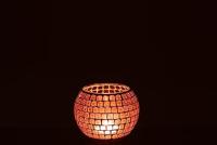 J-Line kaarshouder Mozaiek Rond - glas - paars - large - thumbnail