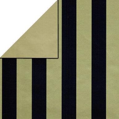 Cadeaupapier - Geschenkpapier - Gold stripes on mat black 70 cm
