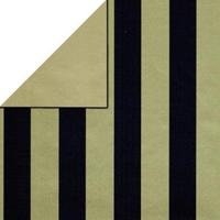 Cadeaupapier - Geschenkpapier - Gold stripes on mat black 70 cm - thumbnail