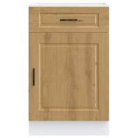 Keuken onderkast "Porto" bewerkt hout artisanaal eikenkleur - thumbnail