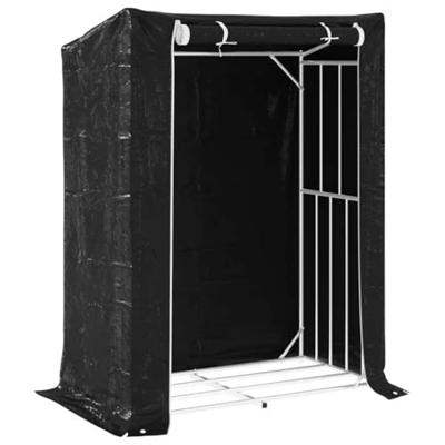 VidaXL Haardhoutrek met regenhoes 150x80x200 cm gegalvaniseerd staal