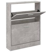VidaXL Schoenenkast 59x17x81 cm bewerkt hout betongrijs - thumbnail