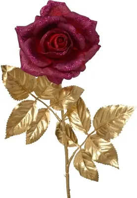 Everlands kunsttak roos 72cm vijg