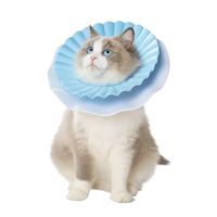 Aino Zachte beschermkraag voor grote kat of hondje - blauw - Maat L - thumbnail