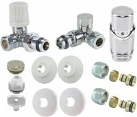 Saqu radiatorkraan zijaansluiting haaks verkeerd rechts chroom - thumbnail