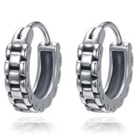 Mannen oorringen staal zilverkleurig opengewerkte details - thumbnail