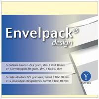 Dubbele kaart Papyrus Envelpack Design vierkant 140x140mm ivoor 894440 set van 5 | 10 stuks - thumbnail