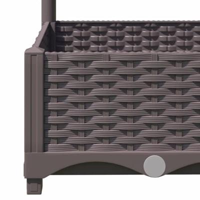 Plantenbak met latwerk 120x40x121,5 cm polypropeen bruin Plantenbak met latwerk 120x40x121,5 cm polypropeen bruin