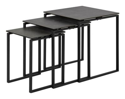 Sohome Bijzettafel 'Parker' Keramiek, Set van 3 stuks, kleur Zwart