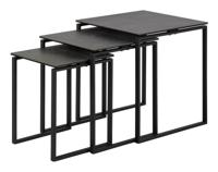 Sohome Bijzettafel 'Parker' Keramiek, Set van 3 stuks, kleur Zwart - thumbnail