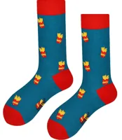 Benyson Sokken Frietjes - Organisch katoen - Vrolijke katoenen sokken met leuke en grappige print - Dames - Heren - thumbnail