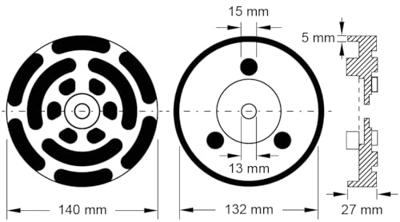 KS Tools 160.0498 Rubberen schijf (Ø x h) 140 mm x 28 mm