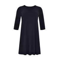 Yoek A-lijn jurk donkerblauw - thumbnail