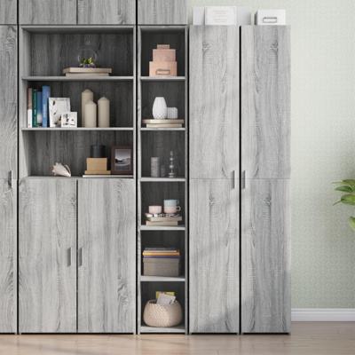 Hoge kast 30x41x185 cm bewerkt hout grijs sonoma eikenkleurig