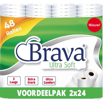 Brava Ultra Soft Toiletpapier - 48 Rollen. 3-Laags. Ultiem Comfort. FSC